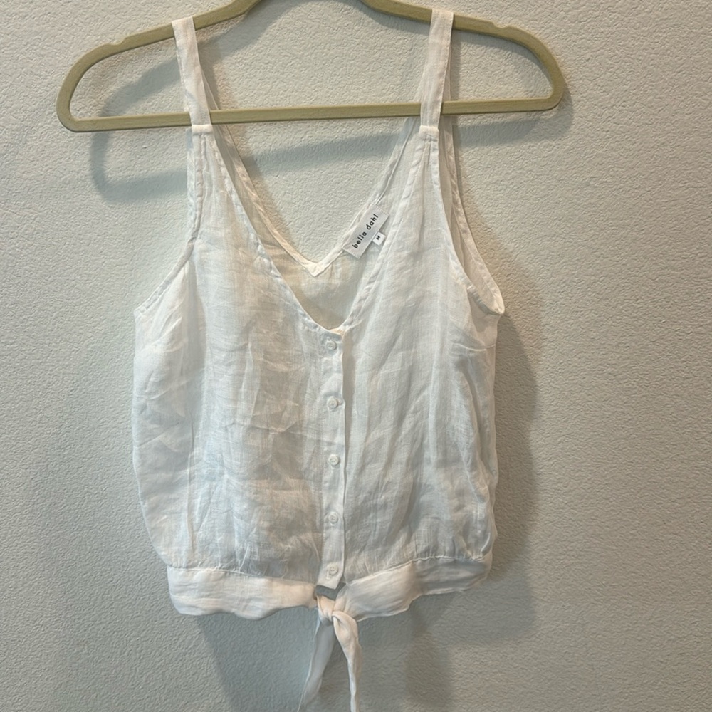 Bella Dahl White Linen Tank- NWOT